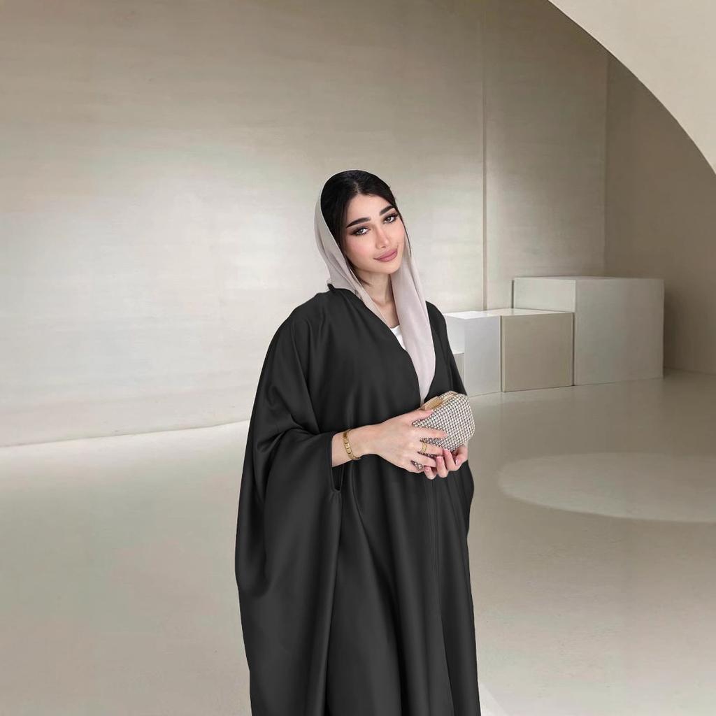 Damen Frühling/Sommer Robe Jacke Mode Weiches Licht Geschmiedet Fledermaus-ärmeln Kleid