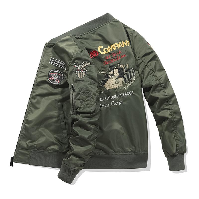 Giacca Autunnale Uomo Marca Trendy Giacca Aeronautica Giacca da Volo Ricamata Uomo