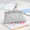 Handmade Water Diamond Evening Bag Satin Fabric with Hand Strap Wedding Banquet Clutch Bag Soft Polyester Lining Chinese Origin