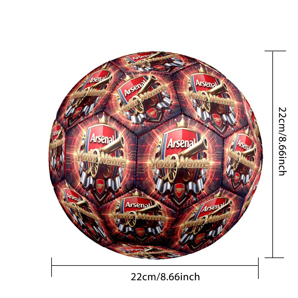 Size 5 Football Custom Name Text, Outdoor Training Soccer BallArsenal FC