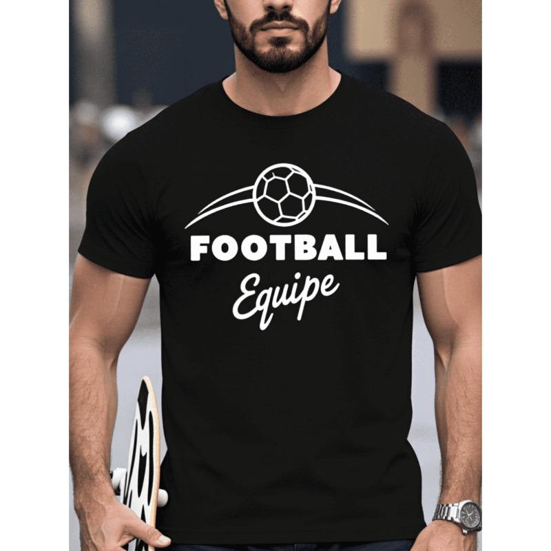 

European sizes Fashion Men s T-shirt, Football TeamGraphic Printed Black T- shirt, Crew Neck Short Sleeve, Casual Simple Summer Tee S чёрный