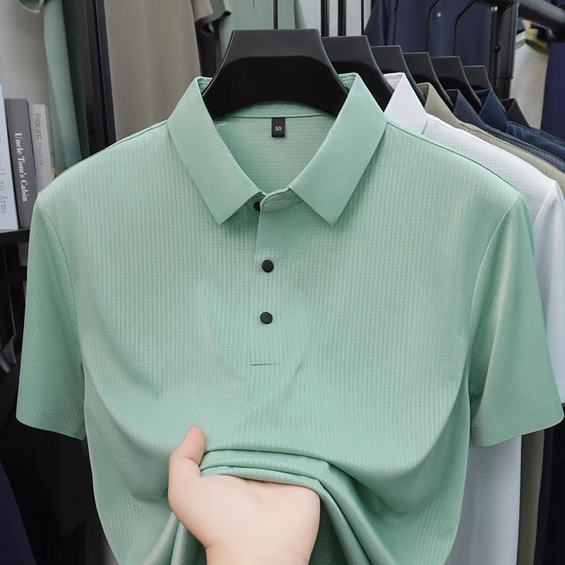 2026 New Men's Honeycomb Mesh Polo Shirt Wrinkle Resistant Quick Dry Fabric Short Sleeve For Office