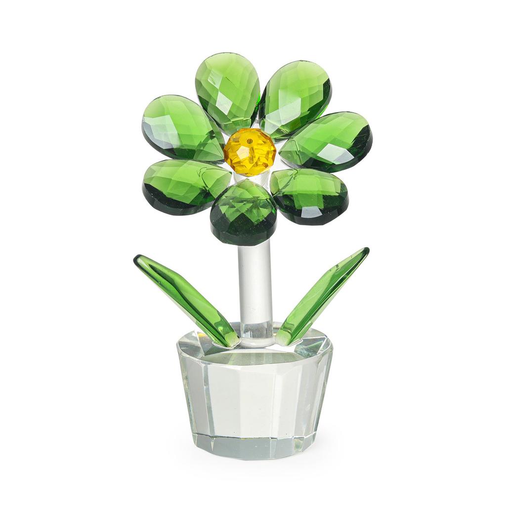 Brightly Crystal Sun Flowers Figurine Display, Dazzlings Reflection Sun Flowers Statues for Unique Home Decorations