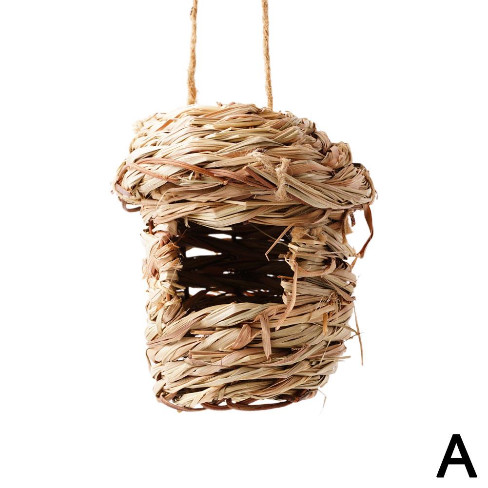 

Домик для птиц в пасторальном стиле, домик для птиц из натурального волокна, хижина для вьюрка, веревка для птиц, соломенное укрытие Hideawa R5F2 A-1pcs