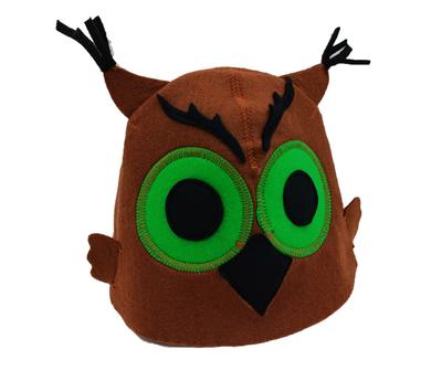 Hat for Sauna and Bath "Owl In the Bath" Artificial Felt Brown (SUN-LX-213)