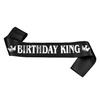 1pc Gold Foil Black Satin Birthday King Sash Banner Men Boys Happy Birthday Fun Party Decor Accessory Supplies Favor Gift 5