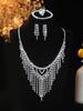 European Style Diamond-Inlaid Evening Necklace & Jewelry Set for Brides