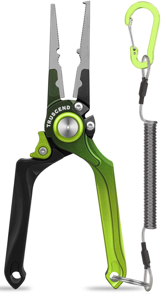 TRUSCEND Aluminum with Fishing Pliers with Safety PTFE Saltwater Hook Needle Line Stainless High (Truscend) [Aviation Lock] Rope, Coated,