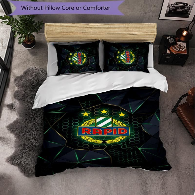 Rapid Wien FC Themed Bedding 3Pcs Duvet Cover Set Decorative Bed Linen For Teen Room Home Decoration