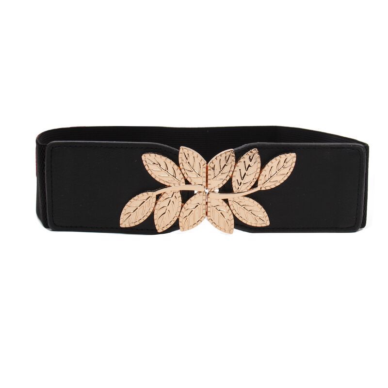 

Универсальный на все сезоны, Одинарный круг, Женский широкий пояс-корсет, Обнаженное тело, Персонализированный пояс-корсет, Пряжка из сплава в форме листа, Эластичный ремень