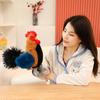 Simulation Hen Cock Plush Chicken Doll Stuffed Colorful Long Fur Stuffed Fatty Farmland Animal Plushie Decoration Men Present