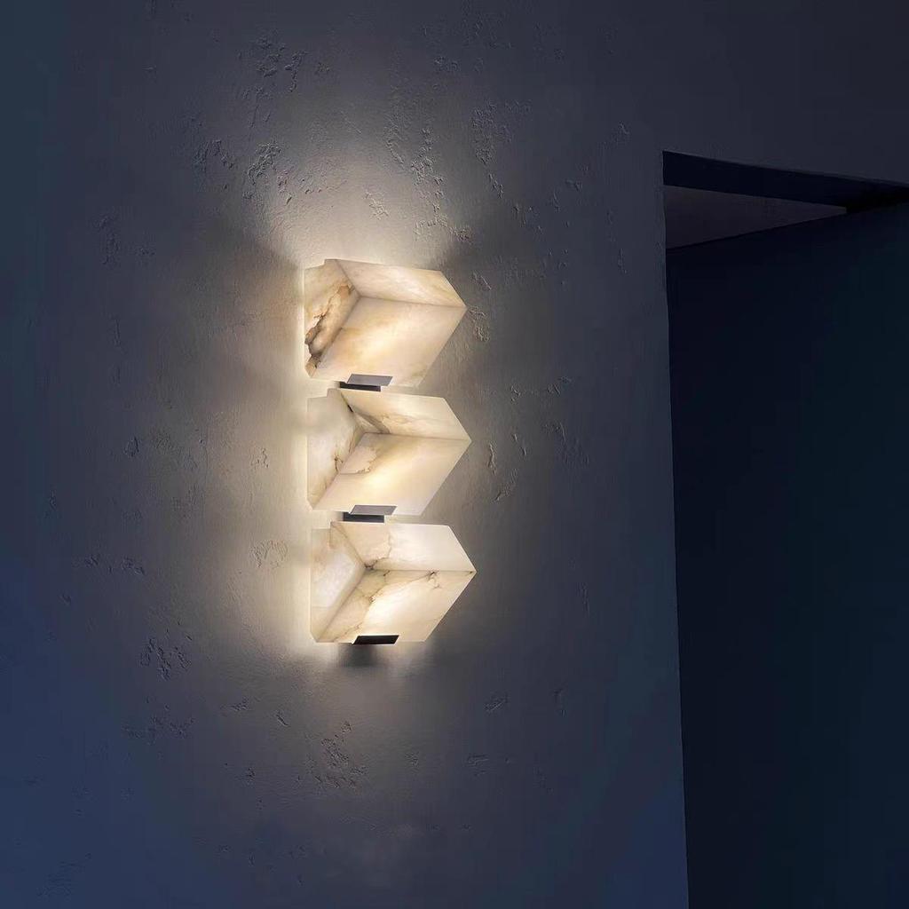 Spanish Alabaster Wall Lamp for Hotel, Villa, Stairway, Bedroom & Corridor Decor