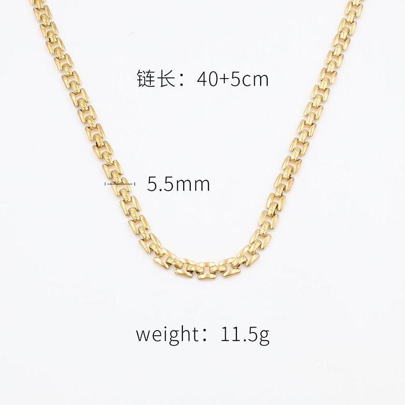 Hip Hop Exaggerated Metal Vintage Cuban Chain Braided Strap Thick Chain Neutral Wind Necklace Bracelet Set