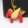 Pegasus Charm Tassel Keychain: Faux Leather Pony Backpack Accessory