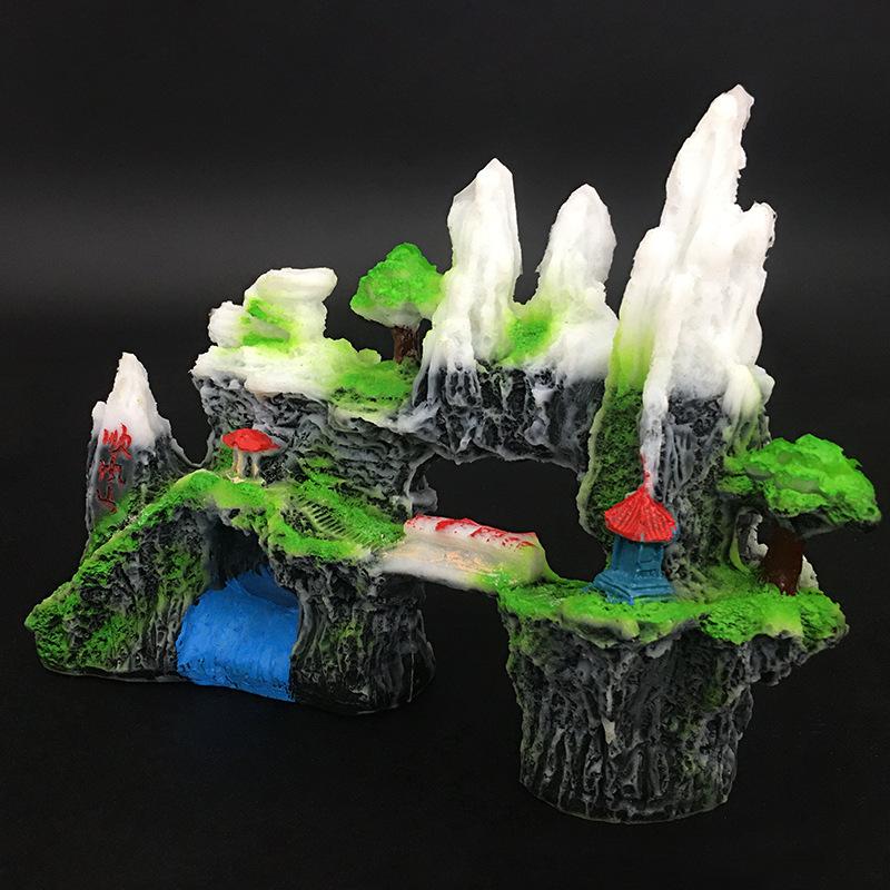 Weißer Jade-Schneeberg-Fels für Aquarien - Künstliche Aquarium-Landschaftsstein-Dekoration