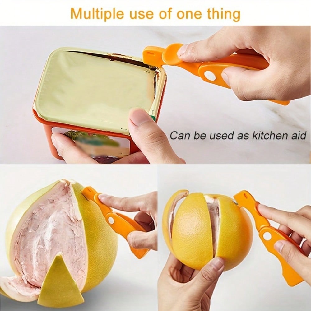 Orange Peeler, Plastic Orange Peeler, Simple Lemon Peeler, Grapefruit Peeler, Creative Cutter, Orange Peeler Tool with Folding Handle