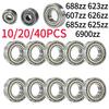 10/20/40Pcs 688zz 623zz 607zz 626zz 685zz 625zz 6900zz Rolamento de esferas de alta carga de aço carbono pesado Peças de impressora 3D