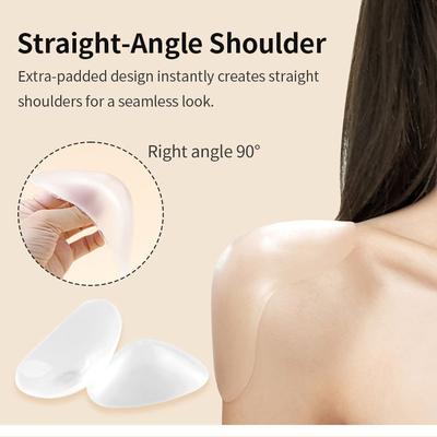 1Pair Silicone Shoulder Pads That Instantly Transform Into Right Angled Shoulders, Invisible, Detachable, And Reusable