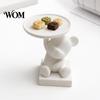 Solid Base Ornament 3D Printed Polar Bear Storage Tray, Cute Animal Ring Holder & Jewelry Dish, Home Desk Display Tray Minimalist Organizer
