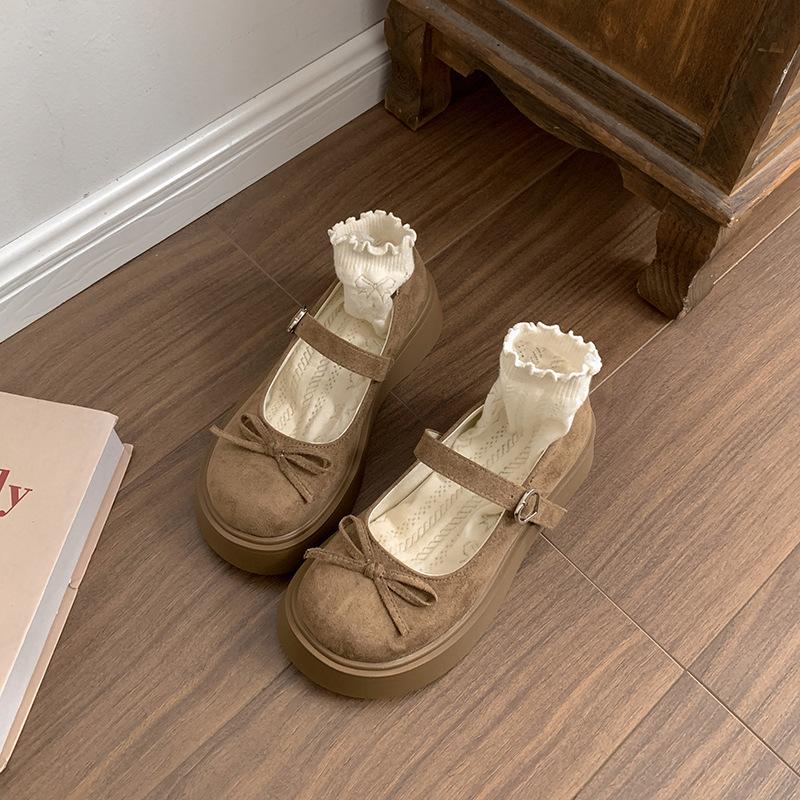 

Fashion lightweight retro French small man height increase platform single shoes women s 2025 new summer versatile Mary Jane shoes 40 коричневый