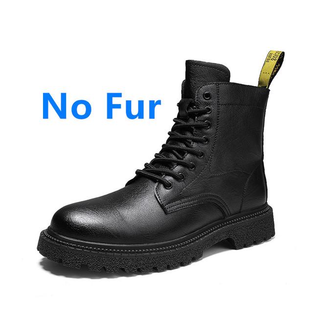 Nové Ručně vyráběné Pánské Boty Ležérní Boty Pánské Celozrnná Pravá Kůže Pánské Boty Venkovní Zimní Plyšové Sněhule Velikost 38 -46