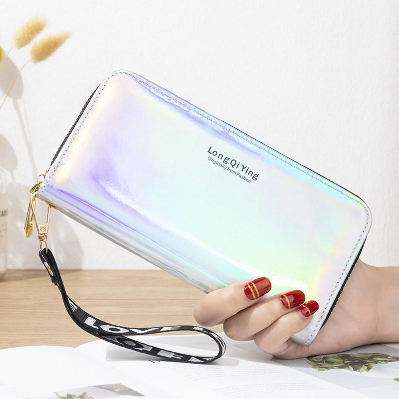 

2022 Multifunctional Women s Laser Long Wallet: Large Capacity Phone Bag & Multi-Card Slot Clutch срібний