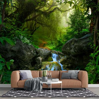 Wald Wasserfall Tapete Moderne Natur Wandbild Große Landschaft Tapete Schlafzimmer Wohnzimmer Wandbild Heimdekor