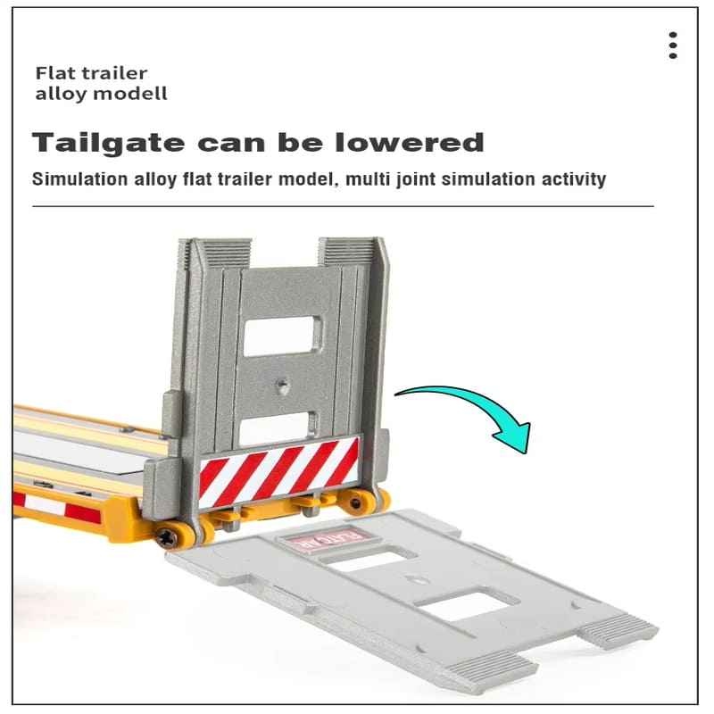 Simulation Alloy Truck Model 1/32 Die-cast Flatbed Trailer Truck with Sound and Light Detachable Engineering Vehicle Tractor Toy Boy Children Gift