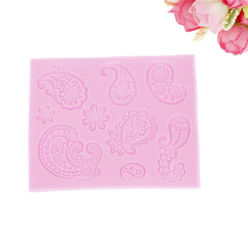 Relief Flüssigkeit Zustand Kuchen Zucker Spitze Muster Dekor Silikon Form Retro Backen