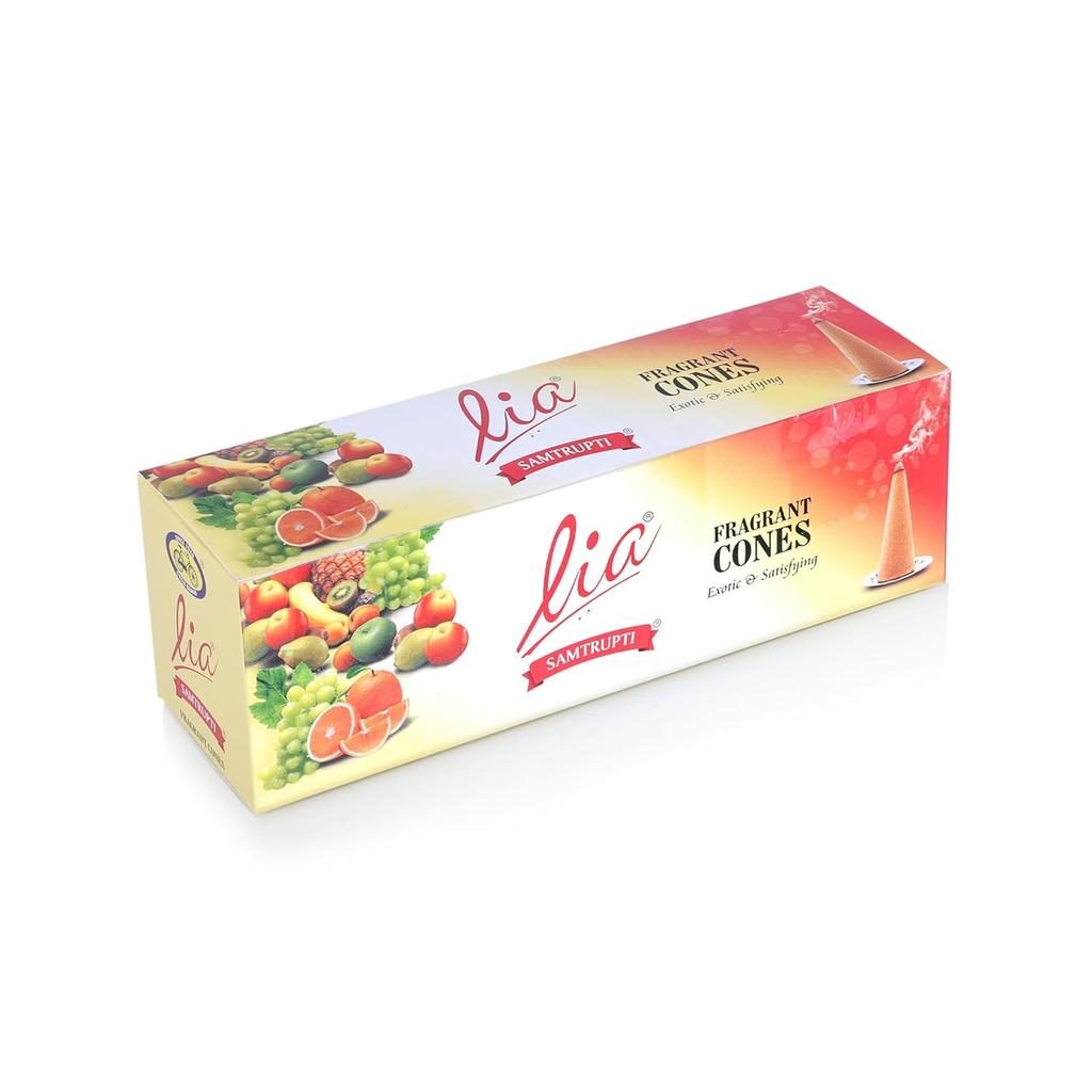Lia Samtrupti Dhoop Cones Pack of 3 Fragrant Sandalwood Cones for Daily Puja Meditation Rituals 64 Cones Each Total 192 cones