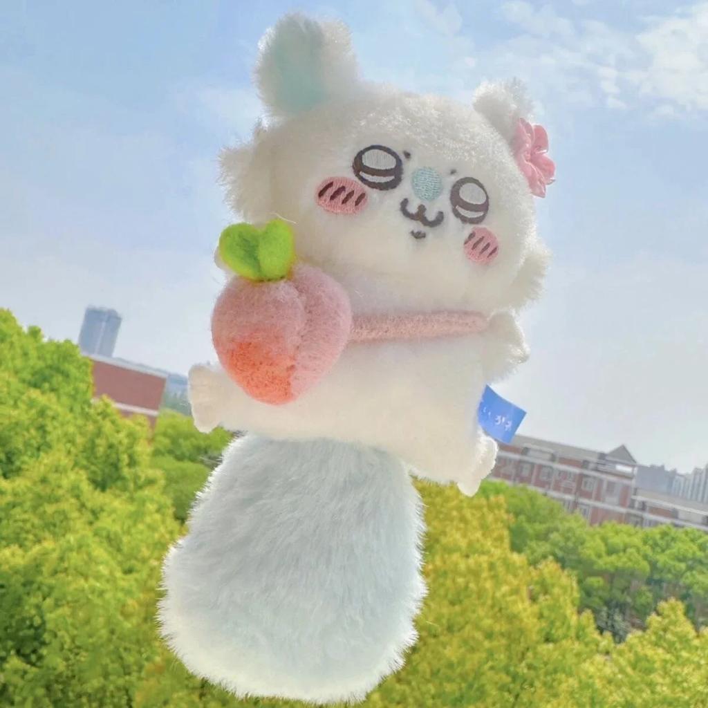 Cute Flying Squirrel Plush Doll Keychain With Bead Chain Kawaii Bag Pendant For Girls Heart Shaped Charm Accessory