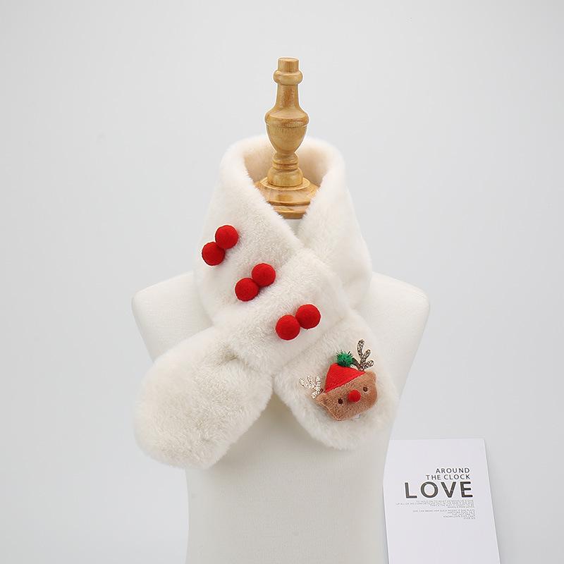 Children's Winter Faux Rabbit Fur Scarf: Cute Plush Neck Warmer for Boys and Girls