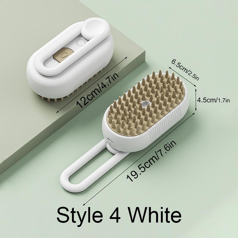 Steamy Brush Electric Spray Cat Hair Brush 3in1 Pet Hair Removal Tool 360° Rotating Handle Silicone Multifunctional Massage Comb