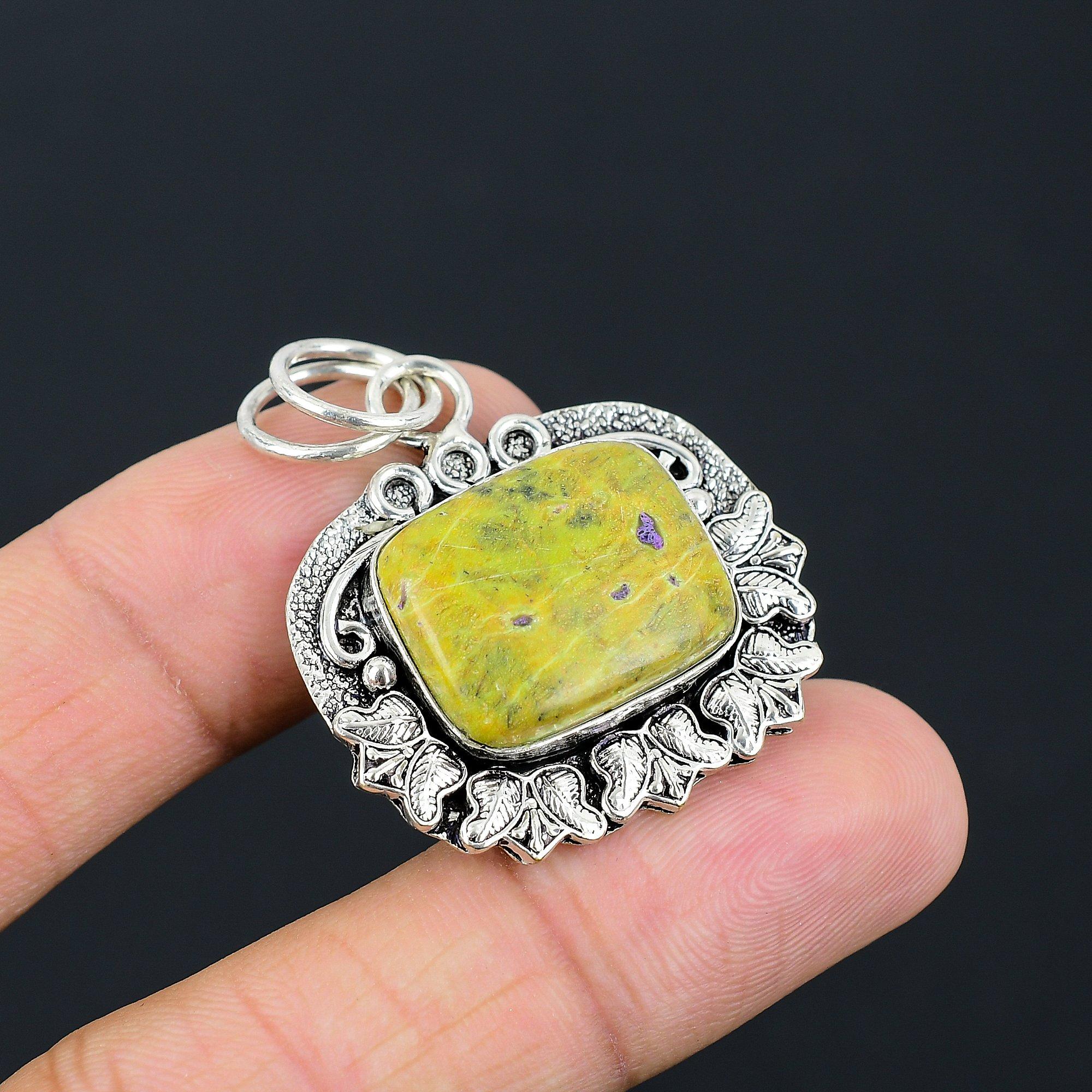 Birthday Gift For Her Natural Atlantisite Gemstone Pendant 925 Sterling Silver