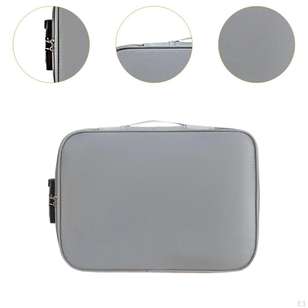Document Bag with Lock Multi Layer Card Case Versatile Waterproof Handbag Storage for