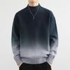 Men's Gradient Sweater, Half-High Collar, 2024 Autumn/Winter Trend, Soft & Fluffy Knit, Warm Base Layer