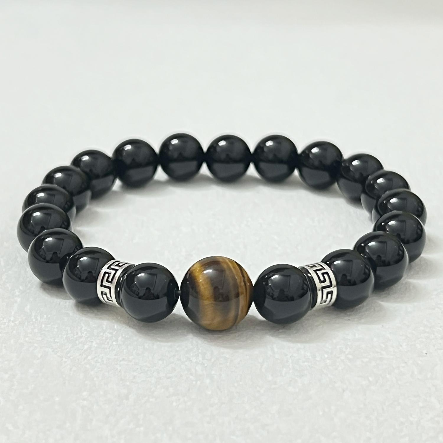 

Браслеты из обсидиана с бусинами для мужчин, 10 мм круглые бусины, натуральный камень, браслет для снятия тревоги и стресса, ювелирные изделия из драгоценных камней ручной работы, подарки Length 18cm чёрный