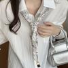 Retro Coffee Triangle Scarf Women's Versatile Shawl Scarf Scarf New Literary Sense Bag Headscarf Fashion Fart Curtain Waist Scarf
