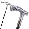Silber Harz Wolf Gehstock Mode Dekorativ Stahlstock Gentleman Elegant Cosplay Stock Knauf Krummstab 94cm