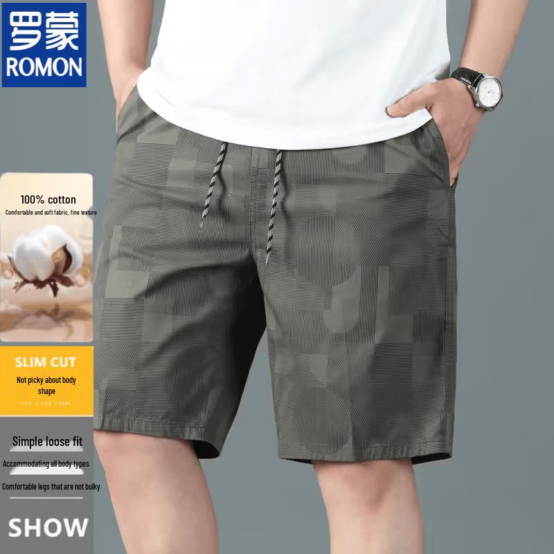 ROMON Men's Cotton Casual Shorts