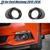Carbon Fiber Front Fog Light Lamp Decor Ring Trim Cover For Ford Mustang 2015-17