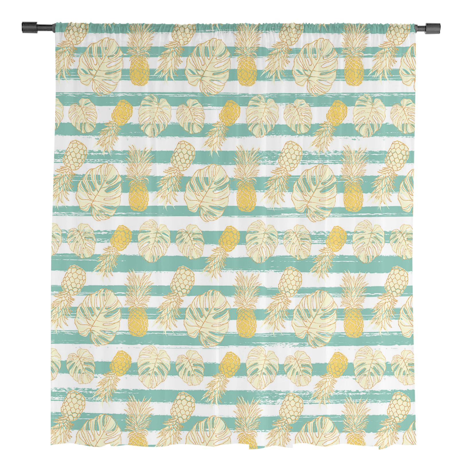 Тропические растения в полоску с ананасом — фото 4