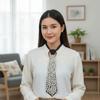 Korean Style Full Pearls Tie Black Decoration Shirt Tie Hand-beaded Long Necktie  Performance