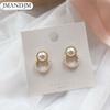 Pendientes coreanos simples con pasador, pendientes de flores con perlas dulces de temperamento, joyería femenina