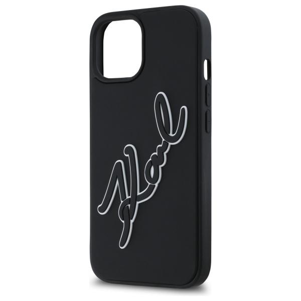 Karl Lagerfeld Klhcp15S3Drksdlk Iphone   15 6.1 Czarny/Black Hardcase 3D Rubber Signature