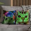 Cute Funny Rainbow Alien Cat Pillow Case For Sofa Decor Car Office Room Printing Cushion Cover Decorations and Protector