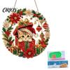DIY Holiday Crafts for Adults Christmas Faux Diamond Art Ornament, Santa Claus Sun Catcher Kit, Rhinestone And Craft Supplies Kids Xmas Wreath Hanging