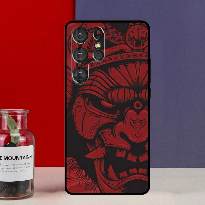 Samurai Mask Warrior Helmet Funda Case For Samsung Galaxy S25 Ultra S9 S10 S20 S21 S22 Plus S23 Ultra S24 FE Phone Cover