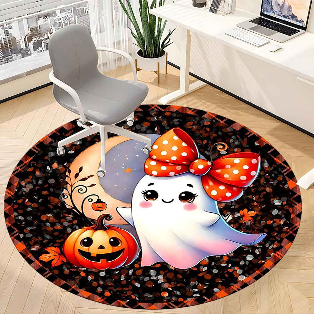 1pc Halloween Ghost Chair Carpet for Office Non-Slip, Lightweight, Machine Washable Rug for Office, Room - Holiday Decoryy251016004