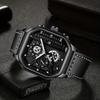2-teiliges Luxus-Herren-Quarzuhr-Set mit Lederarmband und Kalender - Perfektes Geschenk für Schulabschluss, Männergeschenk